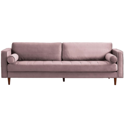 Scott Dusty Rose Velvet 4 Seater Sofa