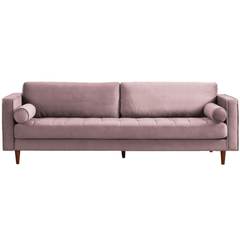 Scott Dusty Rose Velvet 4 Seater Sofa
