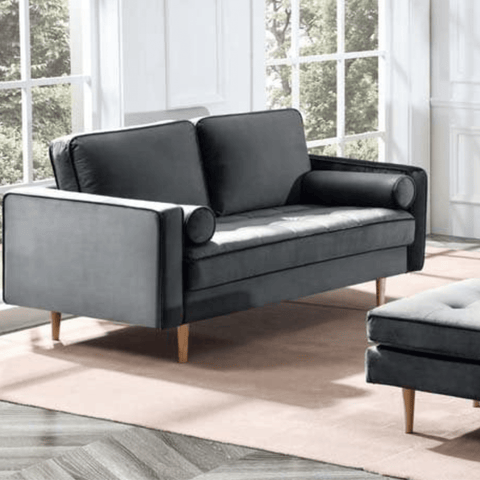 Scott Grey Velvet 2 Seater Sofa