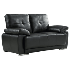 Sienna Black Leather 2 Seater Sofa Sofa
