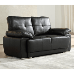 Sienna Black Leather 2 Seater Sofa Sofa