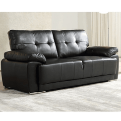 Sienna Black Leather 3 Seater Sofa Sofa