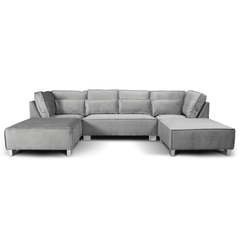 Sloane U Shape Grey Velvet Corner Sofa