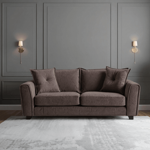 Somerford 3 Seater Chocolate Fabric Sofa