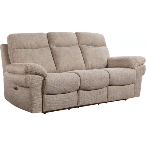 Tanya Beige Fabric Electric Recliner 3 Seater Sofa