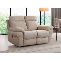 Tanya Beige Fabric Electric Recliner 2 Seater Sofa