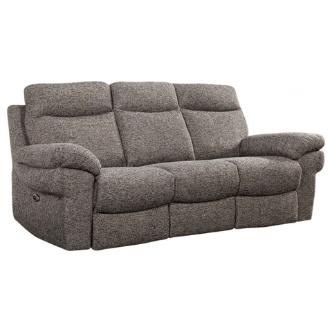 Tanya Brown Fabric Electric Recliner 3 Seater Sofa