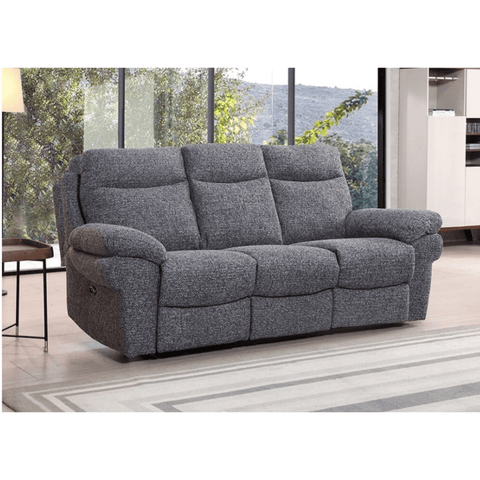 Tanya Grey Fabric Electric Recliner 3 Seater Sofa
