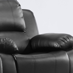 Valencia Black Leather Electric Recliner 3 Seater Sofa