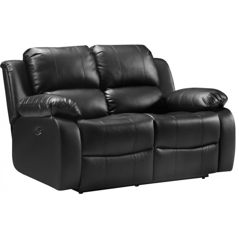 Valencia Black Leather Electric Recliner 2 Seater Sofa