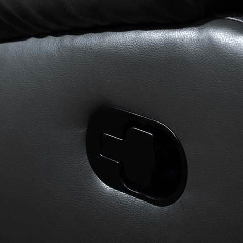 Valencia Black Leather 3 Seater Manual Recliner Sofa