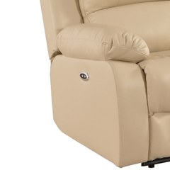 Valencia Cream Leather Electric Recliner 2 Seater Sofa