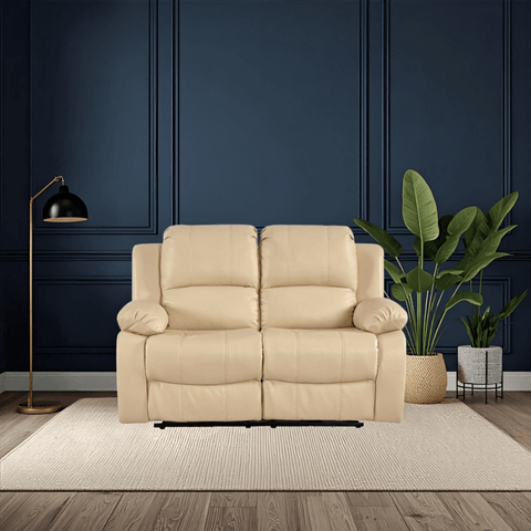 Valencia Cream Leather Electric Recliner 2 Seater Sofa