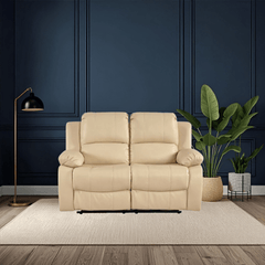 Valencia Cream Leather Electric Recliner 2 Seater Sofa