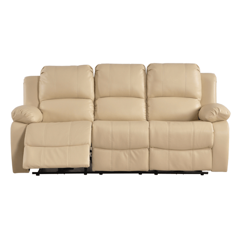 Valencia Cream Leather Electric Recliner 3 Seater Sofa