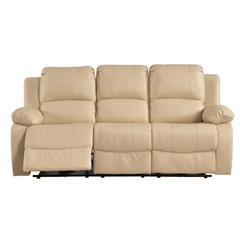 Valencia Cream Leather Electric Recliner 3 Seater Sofa