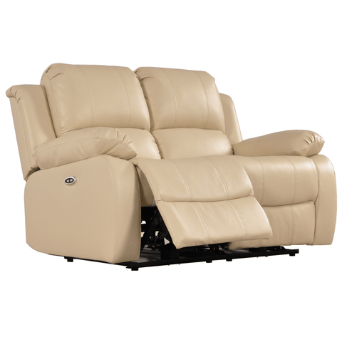 Valencia Cream Leather Electric Recliner 2 Seater Sofa