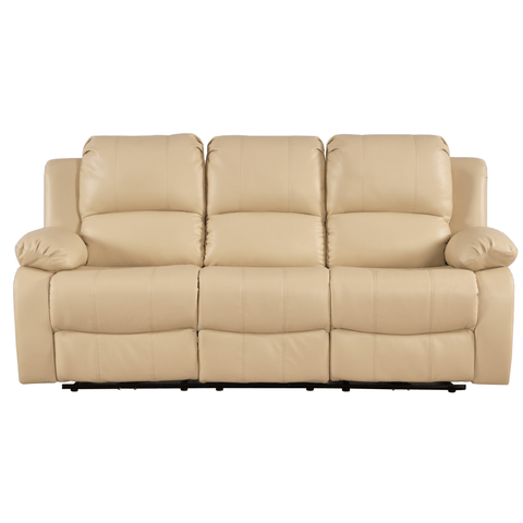 Valencia Cream Leather Electric Recliner 3 Seater Sofa