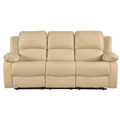 Valencia Cream Leather Electric Recliner 3 Seater Sofa