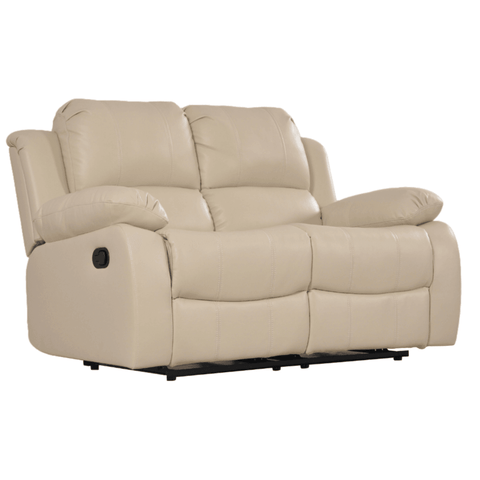 Valencia Cream Leather Manual Recliner 2+1 Seater Sofa Set