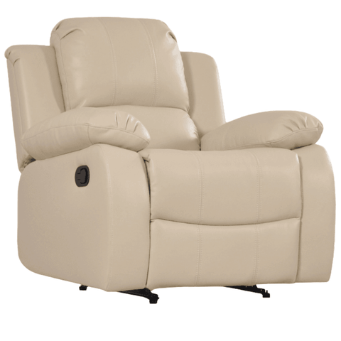 Valencia Cream Leather Manual Recliner 3+1+1 Seater Sofa Set
