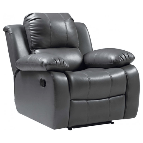 Valencia Grey Leather Manual Recliner Armchair