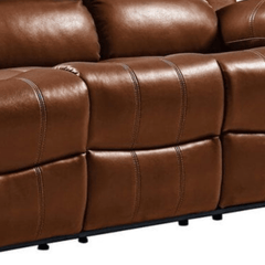 Valencia Tan Leather Manual Recliner 3+3 Seater Sofa Set