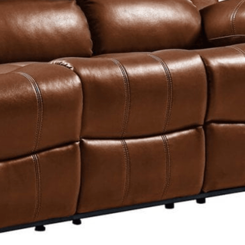 Valencia Tan Leather Manual Recliner 3+2 Seater Sofa Set