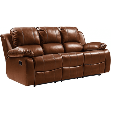 Valencia Tan Leather Manual Recliner 3+3 Seater Sofa Set