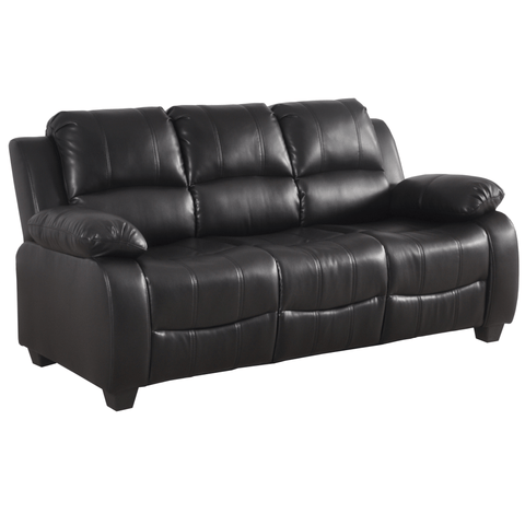 Valerie Black Leather 3 Seater Sofa