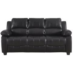 Valerie Black Leather 3 Seater Sofa