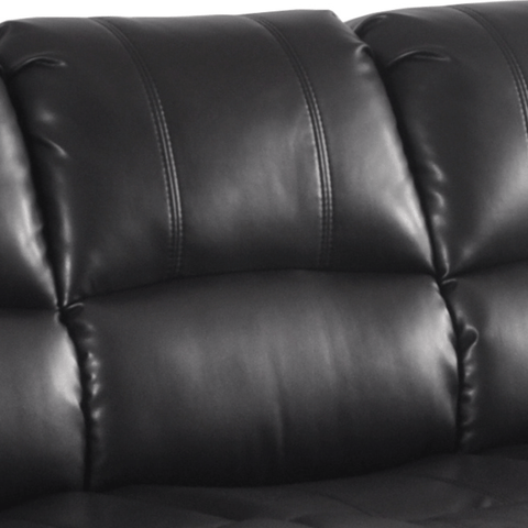 Valerie Black Leather 2 Seater Sofa
