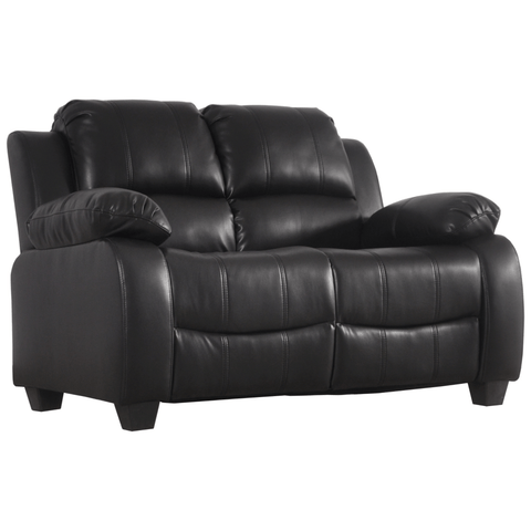 Valerie Black Leather 2 Seater Sofa