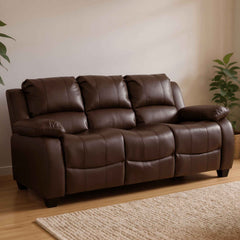 Valerie Brown Leather 3 Seater Sofa
