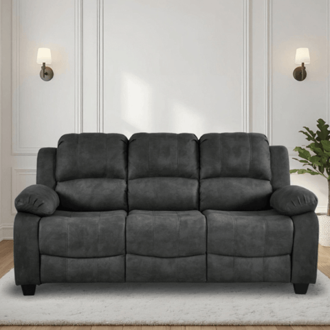 Valerie Charcoal Fabric 3 Seater Sofa