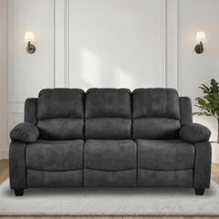 Valerie Charcoal Fabric 3 Seater Sofa