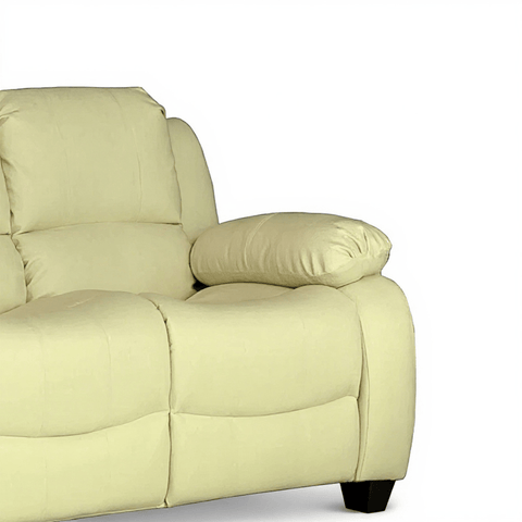 Valerie Cream Leather 3 Seater Sofa