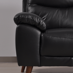 Vantage Genuine Leather Black 2 Seater Sofa