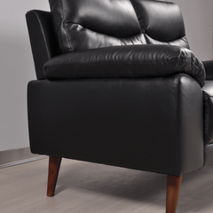 Vantage Genuine Leather Black 2 Seater Sofa