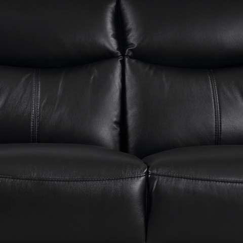 Vantage Genuine Leather Black 2 Seater Sofa