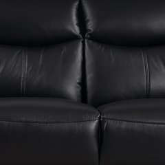 Vantage Genuine Leather Black 2 Seater Sofa