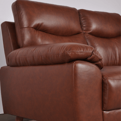 Vantage Genuine Leather Tan 2 Seater Sofa