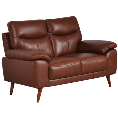 Vantage Genuine Leather Tan 2 Seater Sofa
