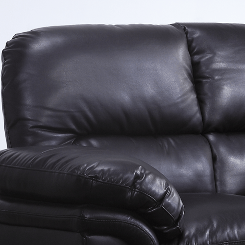 Verona Black Leather 3 Seater Sofa