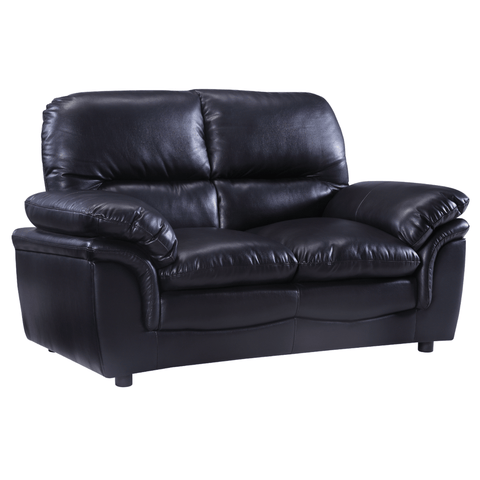 Verona Black Leather 2 Seater Sofa