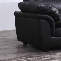 Verona Black Leather 2 Seater Sofa