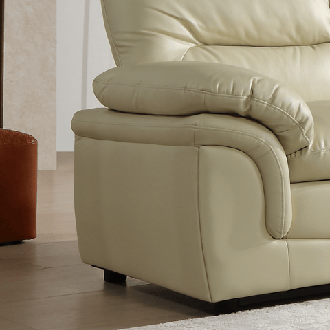 Verona Cream Leather 3 Seater Sofa