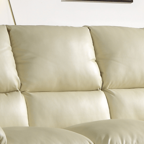 Verona Cream Leather 3 Seater Sofa