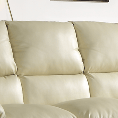 Verona Cream Leather 3 Seater Sofa