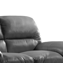 Verona Grey Leather 3 Seater Sofa